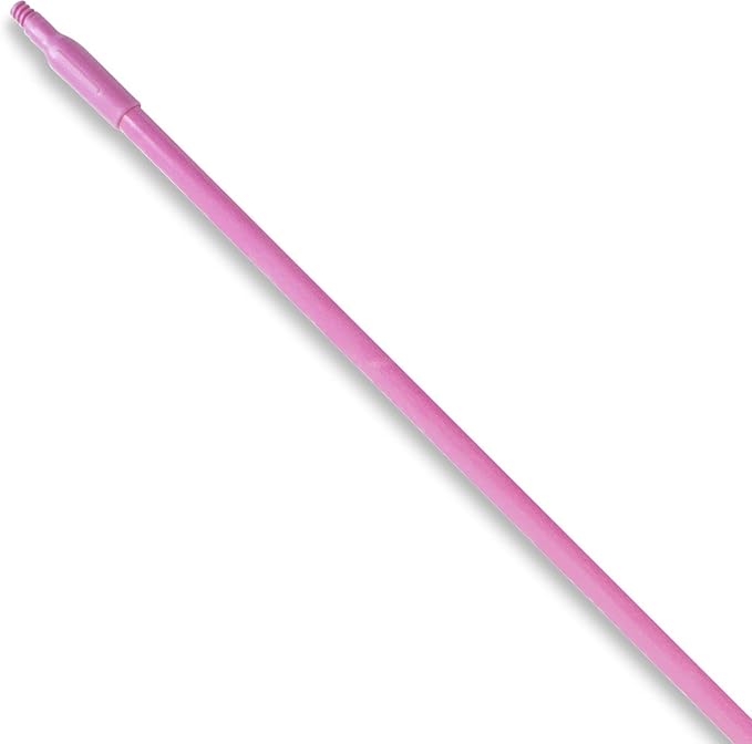 SPARTA Fiberglass Broomstick Replacement Broom Handle with Acme Threaded Tip for Industrial Cleaning Tools, Fiberglass, 60 Inches, Pink, (Pack of 12)