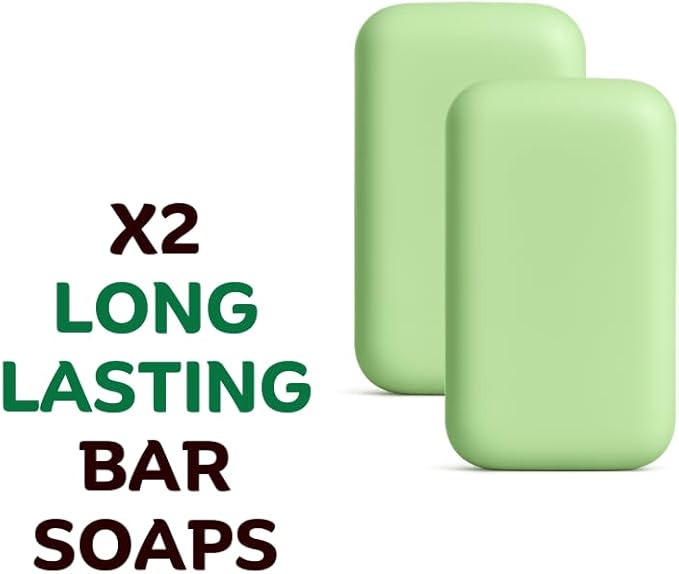 Hypoallergenic Laundry Soap Bar with Green Tea for Sensitive Skin - 2Pcs