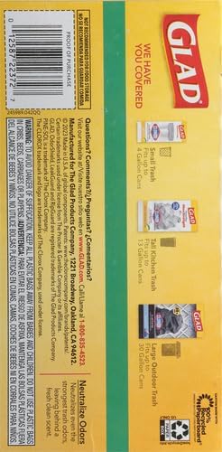 Glad ForceFlex Tall Kitchen Drawstring Trash Bags, 13 Gal, Pine-Sol Original, 40 Count (Pack of 2)