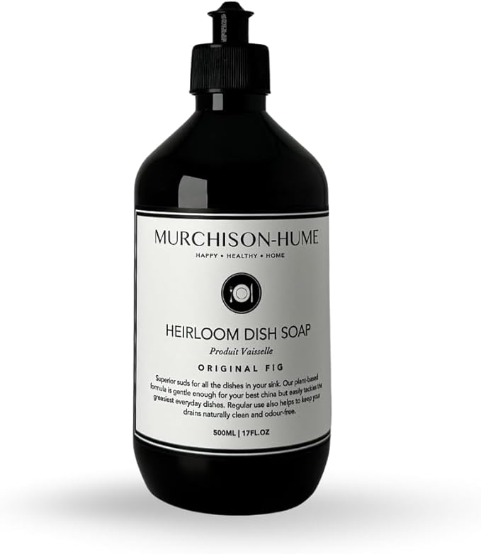 Murchison-Hume Heirloom Dish Soap | Plant-Based Dishwashing Liquid | Cuts Grease | Gentle on Hands | Hypoallergenic | Biodegradable | Safe for Fine China | Original Fig | 17 fl oz