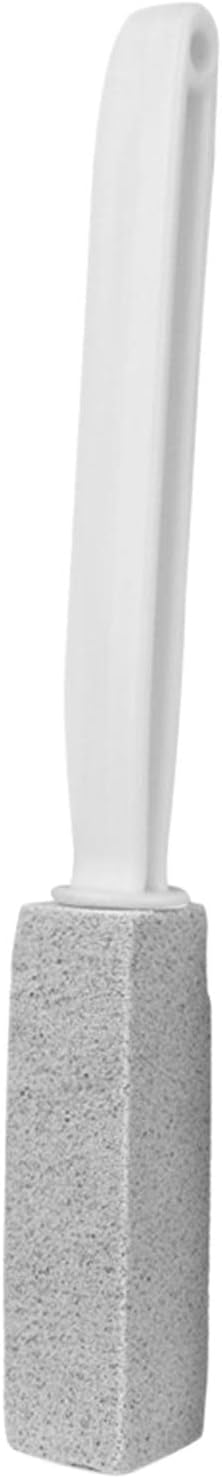 Toilet Cleaner Stone Dead Corner Grout Cleaner Long Handle Bathroom Appliances Toilet Brush for Household Cleaning (Gray 20.5cm)