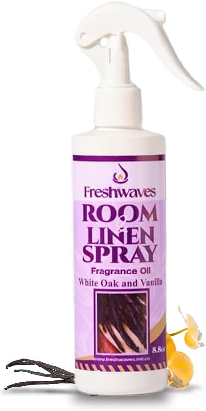 Freshwaves Room Linen Spray, Fragrance Oil (8.8 Oz, White Oak & Vanilla Sugar)