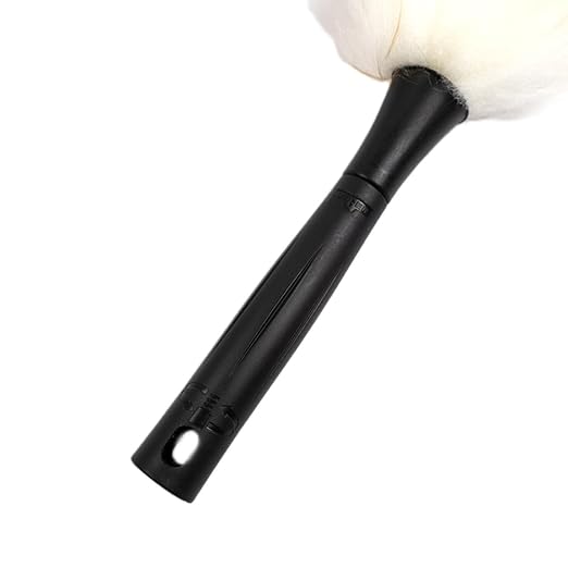 Unger Commercial StarDuster® Lambswool Duster with Handle (Case of 6), 17.5" Length, White/Black – Ideal for Dusting Shelves, Surfaces, and High Access Areas, LWDU0