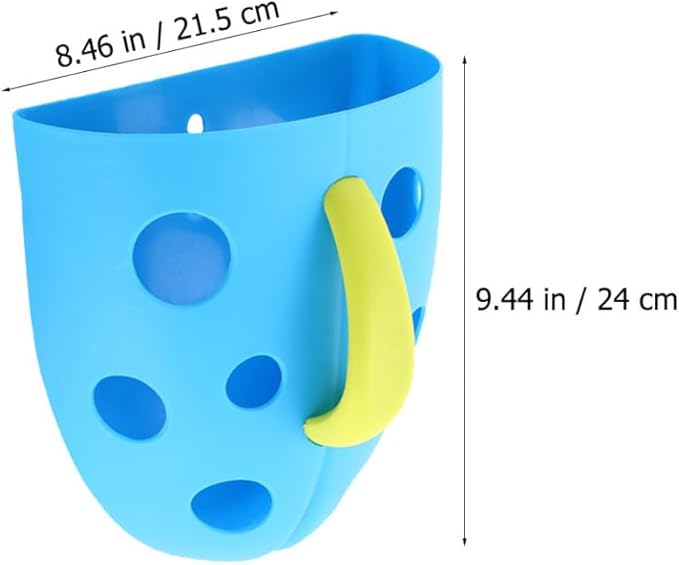 SUPVOX Wall-Mounted Bath Toy Organizer with Suction Cups Storage Pouch for Easy Cleanup and Quick Drying for Bathroom and Play Areas