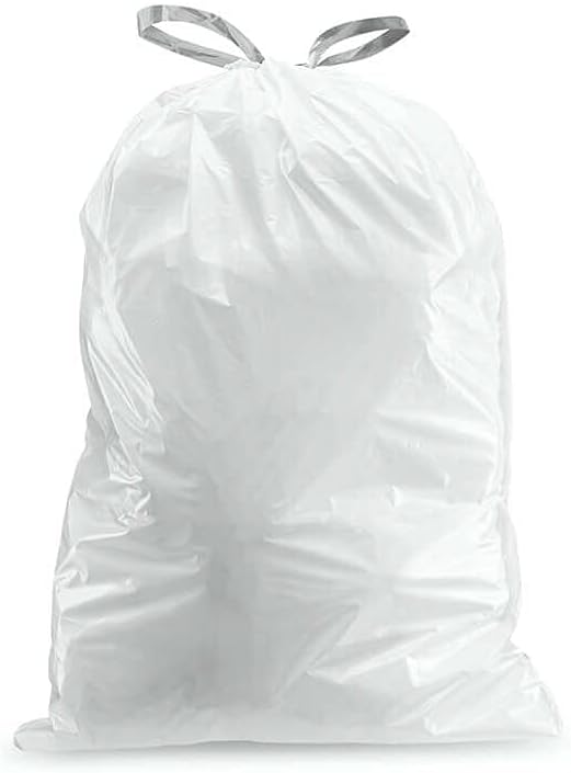 Plasticplace Custom Fit Trash Bags, Compatible with Simplehuman Code Q (50 Count), 13-17 Gallon Drawstring Garbage Liners, Heavy Duty Tear-Resistant