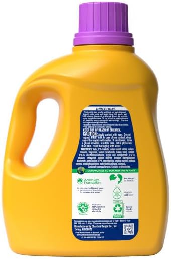 ARM & HAMMER Plus OxiClean with Odor Blasters Liquid Laundry Detergent, Laundry Odor Remover, Attacks Stains, Fresh Botanical Scent, 74 Loads, 96.2 Fl Oz