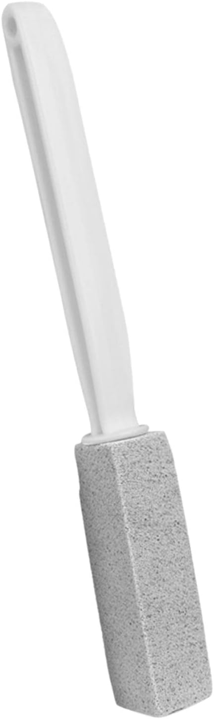 Toilet Cleaner Stone Dead Corner Grout Cleaner Long Handle Bathroom Appliances Toilet Brush for Household Cleaning (Gray 20.5cm)