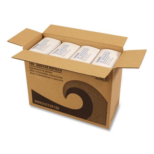 Boardwalk Duster Refills for 180 Handle Dusters, 40-Pack, Soft Fluffy Flexible Fibers, White, Traps Dust, Dirt, Pet Hair, No Residue
