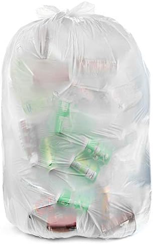 Aluf Plastics 7-10 Gallon Clear Trash Bags - (Huge 500 Pack) - 24" x 23" - 1.0 MIL (Equivalent) - CSR Series - Premium Liners Clear Garbage Bags for Recycling, Bathroom, Office, Kitchen