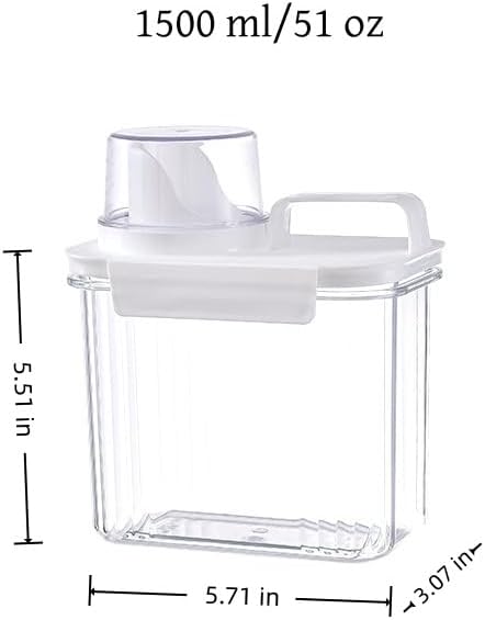 Laundry Detergent Dispenser-2 Pack, 51 oz Detergent Dispenser with 4 Removable Labels, Laundry Soap Dispenser for Laundry Room Organization and Storage, BPA Free & PET Plastic Clear