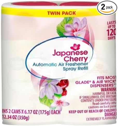 Automatic Air Freshener Spray Refill, Cherry Blossom, 2 Pieces