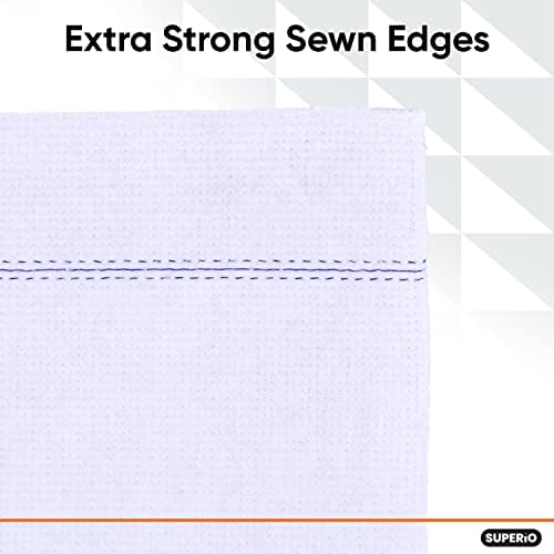 Superio Squeegee Mopping Towel Floor Cloth White Cloth for Cuban Style Mop, Israeli Sponga, Kitchen, Bathroom Cleaning, Tile, Stone, Wood, Floor Washing, Drying Towel -18"x24", 30 Pack