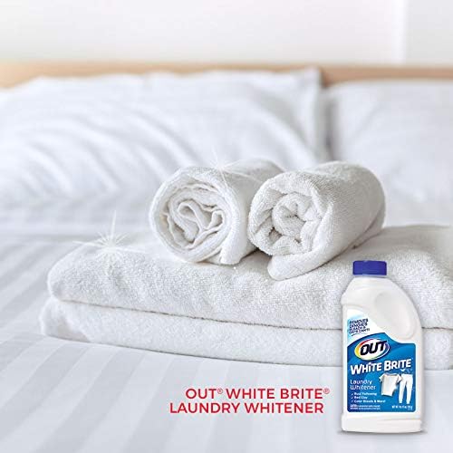 OUT White Brite Laundry Whitener Powder, Stain Remover Detergent Booster for Clothes, Removes Red Clay and Rust Stains on White Clothing and Uniforms