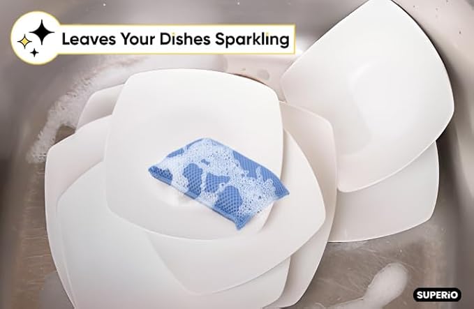 Microfiber Sponges for Dishes Kitchen Sponges Non-Scratch Sponge Dish Scrubber Heavy Duty Household Cleaning Sponges Multi-Purpose Cleaning Supplies Dish Sponge Kitchen Sponges Pack of 1