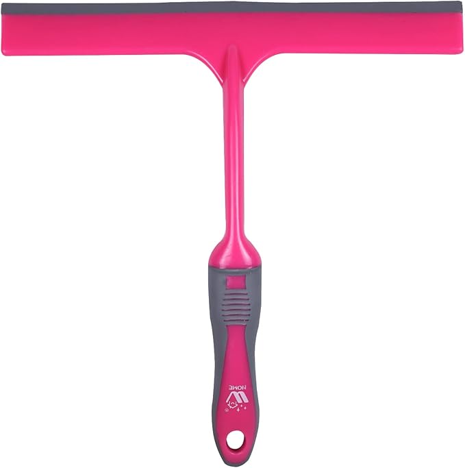 WBM Home Squeegee, Professional Scratch Free Surface Cleaner with Hanging Hole, Shower Squeegee, Pink