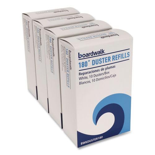 Boardwalk Duster Refills for 180 Handle Dusters, 40-Pack, Soft Fluffy Flexible Fibers, White, Traps Dust, Dirt, Pet Hair, No Residue