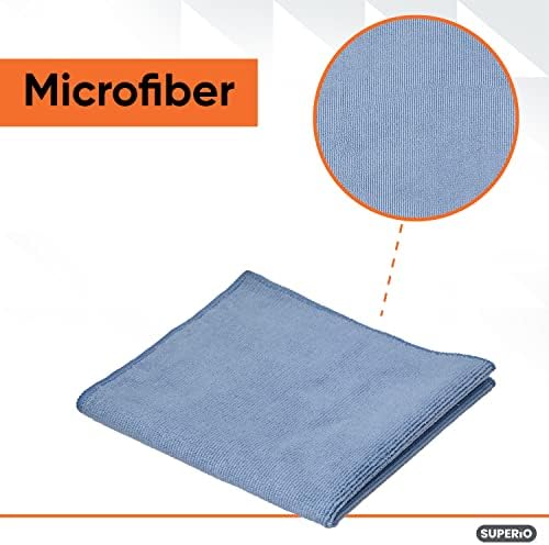 Superio Microfiber Cleaning Cloth for Cars, Kitchen Cleaning Rags for Housekeeping, 16" Micro Fiber Towels for House, Bathroom Color Coded All-Purpose Streak-Free lint-Free Wash Cloths (3 Multi)