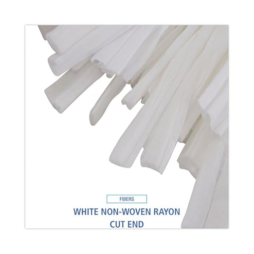 Boardwalk Nonwoven #20 Cut End Edge Mop Heads, 12-Pack, Commercial Replacement, Large, Class 1000, Enviro Clean with Tailband, for Clamp Handles, Durable