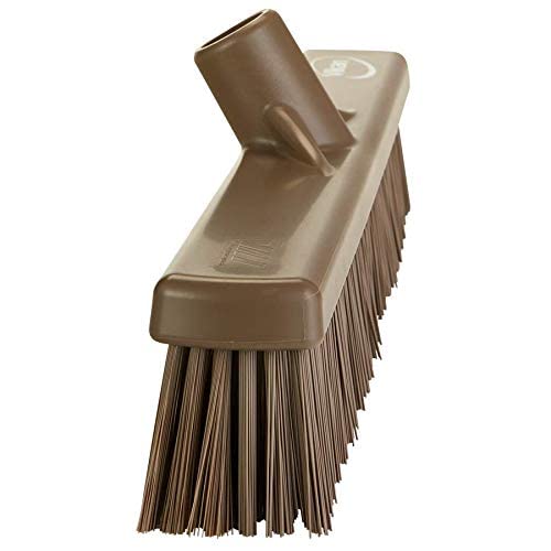 Vikan 317466 Broom,Push,Soft/Stiff,16.5",PP/PBT,Brown