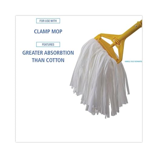 Boardwalk Nonwoven #20 Cut End Edge Mop Heads, 12-Pack, Commercial Replacement, Large, Class 1000, Enviro Clean with Tailband, for Clamp Handles, Durable