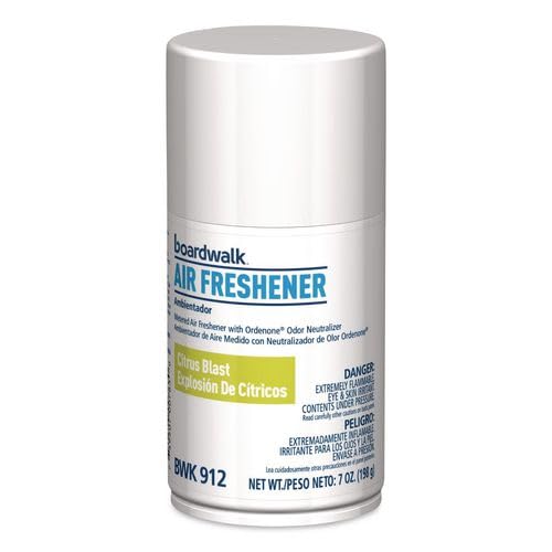 Boardwalk 7oz Metered Air Freshener Refill, 6-Pack, Citrus Blast Scent, Aerosol Spray, Fits Most Dispensers, Odor Eliminator, Made in the USA
