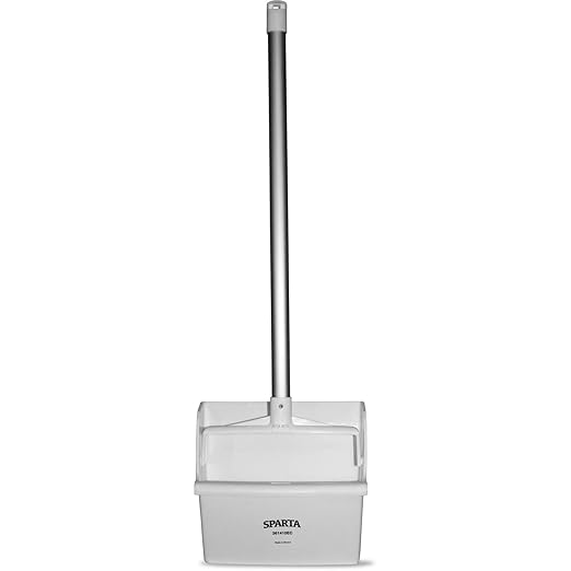 SPARTA Color Coded Upright Dustpan with 30 Inch Aluminum Handle, Serrated Edge and Locking Yoke, Standing Commercial Floor Dust Pan, Pink, Pack of 6