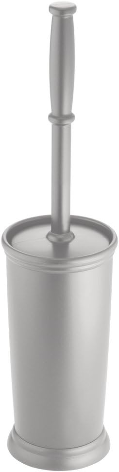 iDesign Kent Toilet Bowl Brush and Holder for Bathroom Storage - Gray
