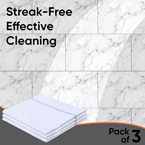 Superio Squeegee Mopping Towel Floor Cloth White Cloth for Cuban Style Mop, Israeli Sponga, Kitchen, Bathroom Cleaning, Tile, Stone, Wood, Floor Washing, Drying Towel -18"x24", 18 Pack