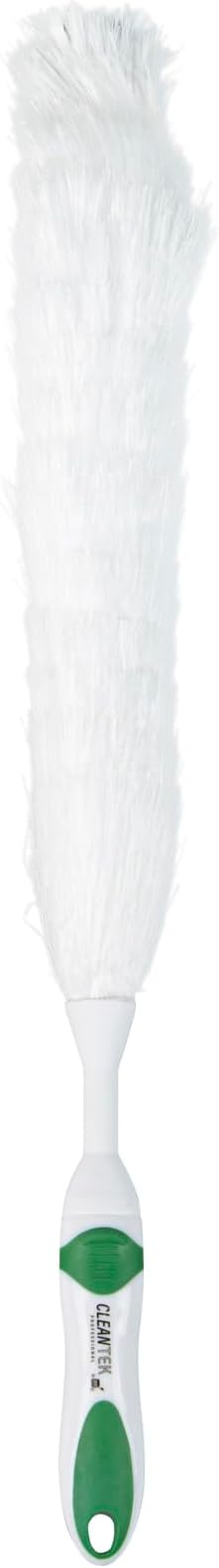 Restaurantware Cleaning Dusters 1 Pack of 16.2 x 2.3X 2.3 Inch Head Washable Static Dusting Wand Non-Slip Handle Plastic Green and White Dusting Tool for Hard-to-Reach Areas