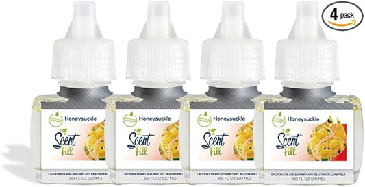 Scent Fill Honeysuckle Plug in Air Freshener, 4 Scented Oil Refills