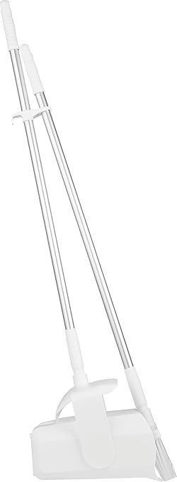 Remco - A Vikan Company 62505 Lobby Dustpan with Broom, Polypropylene/Polyester/Aluminum, 7" X 14" Bin, 37" Handle, White