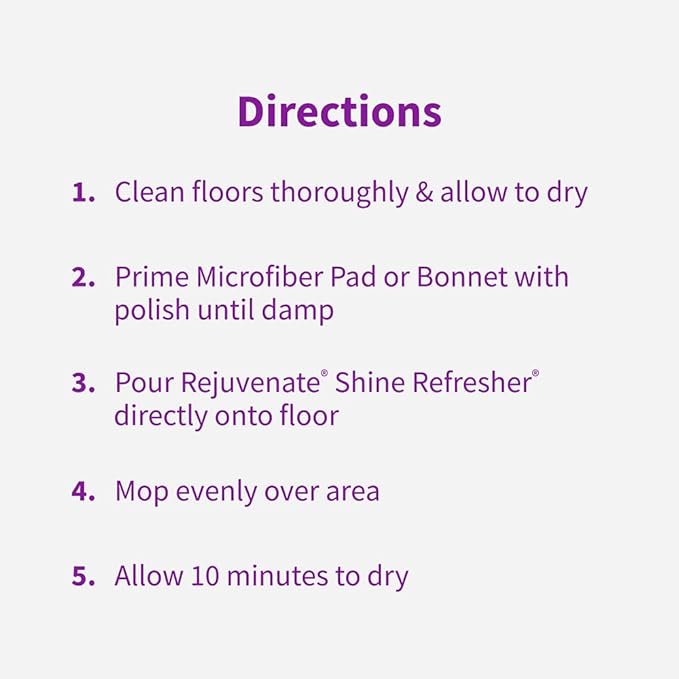 Rejuvenate Shine Refresher Floor Polish Renews Shine On Newer And Recently Restores Floors Including Sealed Hardwood, Laminate, Vinyl And Tile, 32 Ounces