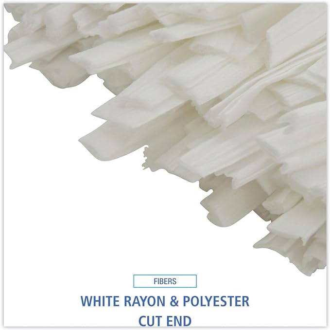Boardwalk Nonwoven Cut End Edge Mop, Rayon/Polyester, #24, White, 12/Carton