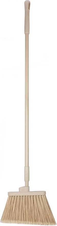 SPARTA 41082EC25 Plastic Color Coded Broom, Flagged Bristles, Long Broom With Angled Head For Large Debris, 56 Inches, Tan, (Pack of 12)
