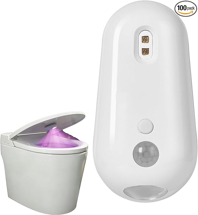 Self Cleaning UV Toilet Sanitizer and Night Light, Toilet Sanitizer and Night Light, Smart Easy Tool-Free Installation for Restroom, Washing Machine, Cabinet (1 Pcs)