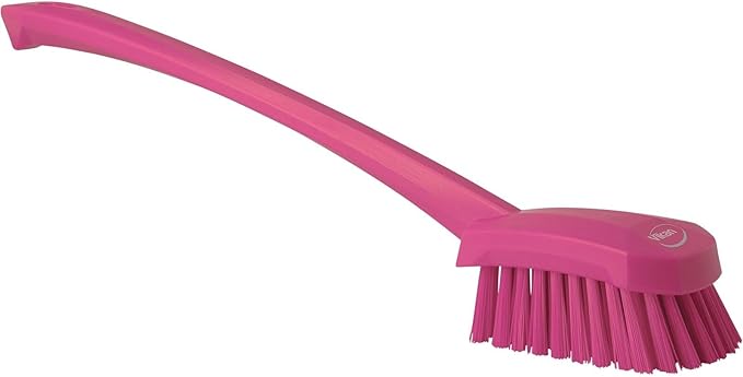 Vikan 41861 Brush,Washing,Stiff,15.75",PP/PBT,Pink