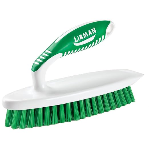 Libman Easy Grip Scrub Brush | Cleaning Brush | Bathroom Scrubber | Carpet Brush | Scrub Brushes for Cleaning | Scraper Edge | Mulit-Purpose Scrub Brush | Stiff Fibers | No-Slip Grip