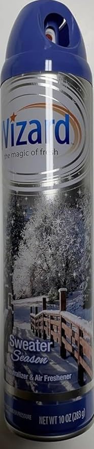Wizard The Magic of Fresh | Odor Neutralizer & Air Freshener - 10 Oz. Sweater season (Pack of 6) (Packaging May Vary)