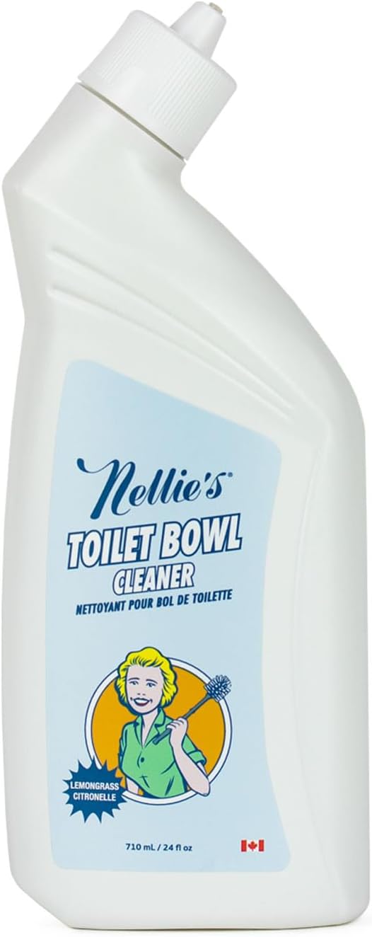 Nellie's Toilet Bowl Cleaner – Gentle Plant-Based Formula – Septic-Safe and Effective Cleaning Solution with Refreshing Lemongrass Scent – Made in Canada