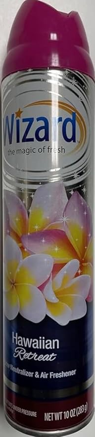 Wizard The Magic of Fresh | Odor Neutralizer & Air Freshener - 10 Oz. Hawaiian retreat (Pack of 6) (Packaging May Vary)