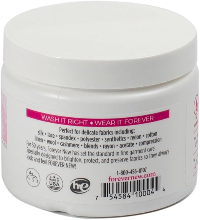FOREVER NEW Delicate Hypoallergenic Laundry Detergent Powder - 6-8 Large Loads - Gentle washing detergent for Silk, Cashmere, Bra, Undergarments, Cotton, Wool, etc. - Original Scented - 4oz