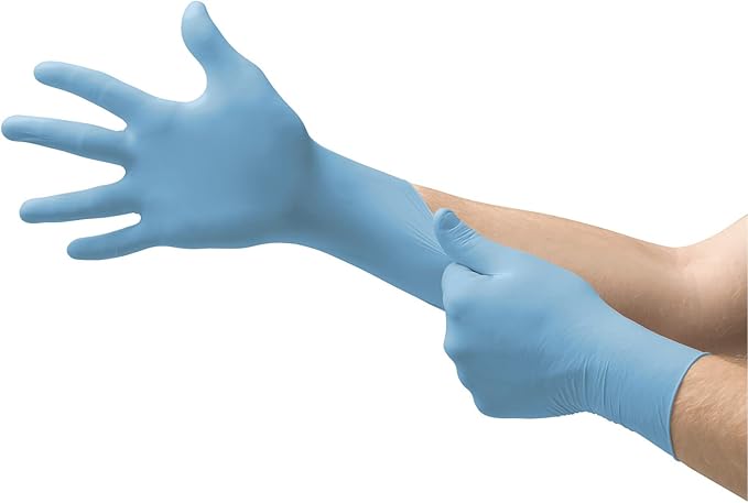 Microflex 92-134 Disposable Nitrile Gloves for Cleaning w/Textured Fingertips