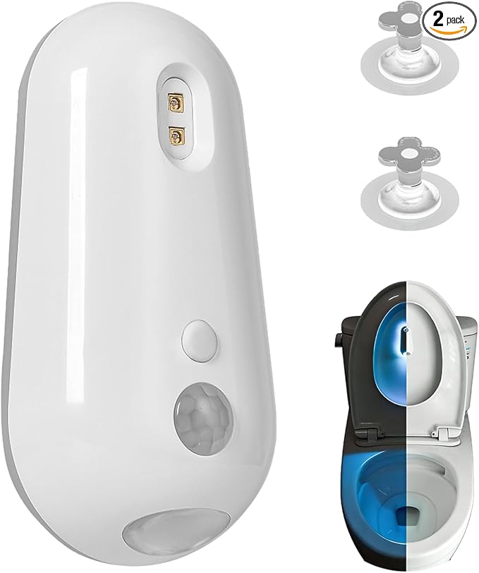 Self Cleaning UV Toilet Sanitizer Light, Light for Toilet, Motion-Activated, Smart Toilets Seat Odor, Easy Tool-Free Installation for Elderly & Pet, 2 Free Hygiene Toilets Seat Lifters (1PCS)