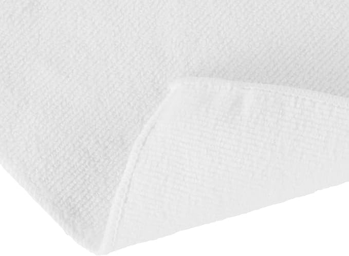 Restaurantware Clean Tek Professional 16 x 16 Inch Cleaning Cloths 100 Lint Free Microfiber Towels - Highly Absorbent Non Abrasive White Microfiber Cleaning Rags Reusable For All Purpose Use