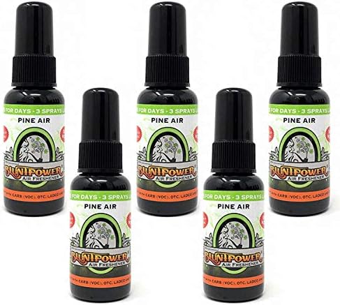 BluntPower (Pine Air, 5 Pack) Concentrated Air Freshener - Premium Oil Based Air Freshener Spray For Home and Car - Long-Lasting Bathroom Spray, Car Freshener, & Odor Eliminator Spray