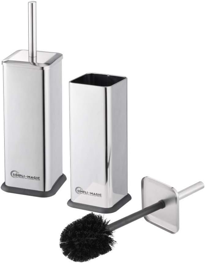 Simpli-Magic 79253 Toilet Brush and Holder, Stainless Steel, 2 Pack
