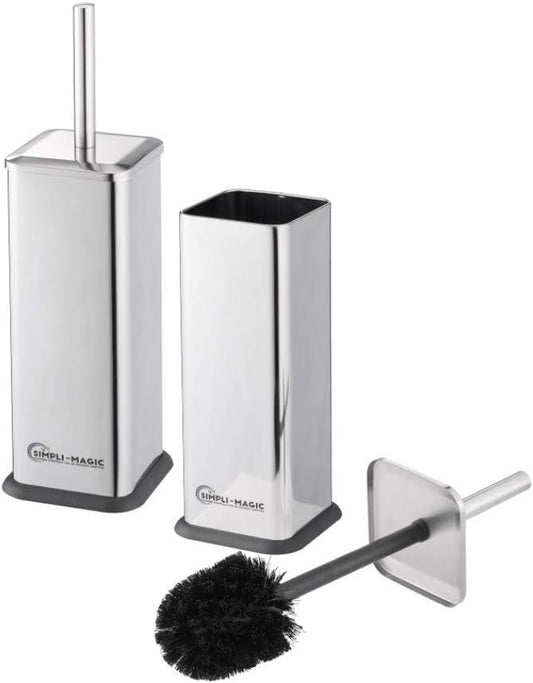 Simpli-Magic 79253 Toilet Brush and Holder, Stainless Steel, 2 Pack