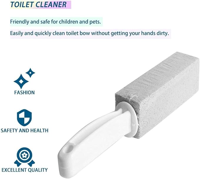 1Pc Natural Pumice Stone Toilets Brush Quick Cleaning Stone Cleaner with Long Handle for Toilets Sinks Bathtubs