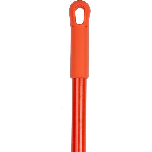 SPARTA 60" Fiberglass Dust Mop Replacement Handle with Clip-On Jaw Clamp Connector, Sliding Locking Collar, Commercial Floor Cleaning, Orange (Pack of 12)