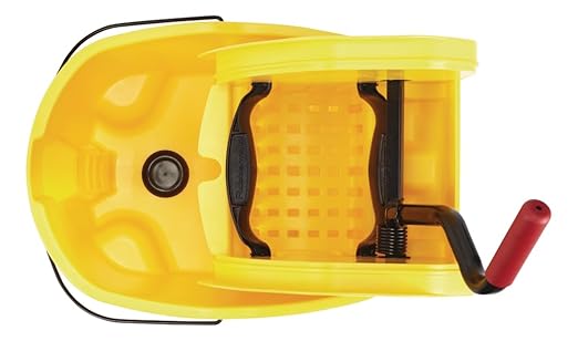Rubbermaid Commercial Down Press Wringer for WaveBrake Buckets, 16-32 oz Capacity, Yellow, Heavy Duty Mopping/Cleaning for Professional/Janitorial Use